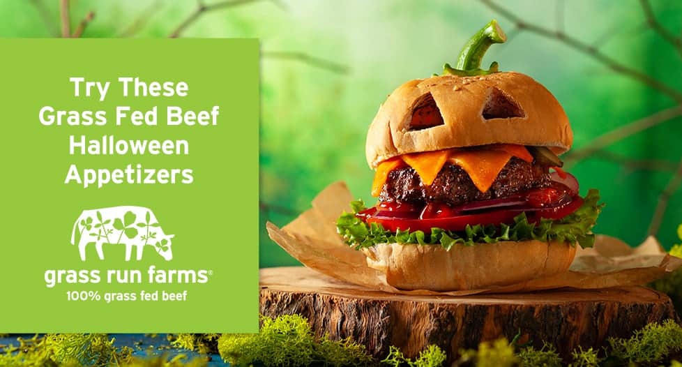 Halloween Grass Fed Beef Burger Appetizers