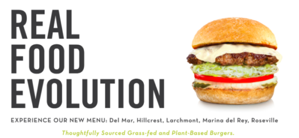 grass fed burger - real food evolution burger lounge
