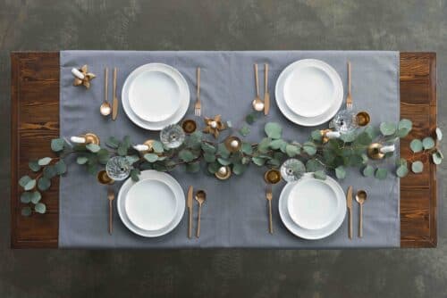 fresh and rustic table setting
