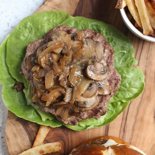 mushroom swiss burger lettuce wrap