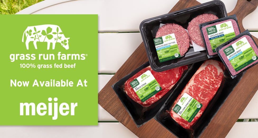 Grass Run Farms grass fed beef is available at Meijer