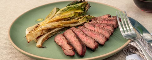 Marinated Beef Tenderloin with Grilled Romaine Salad