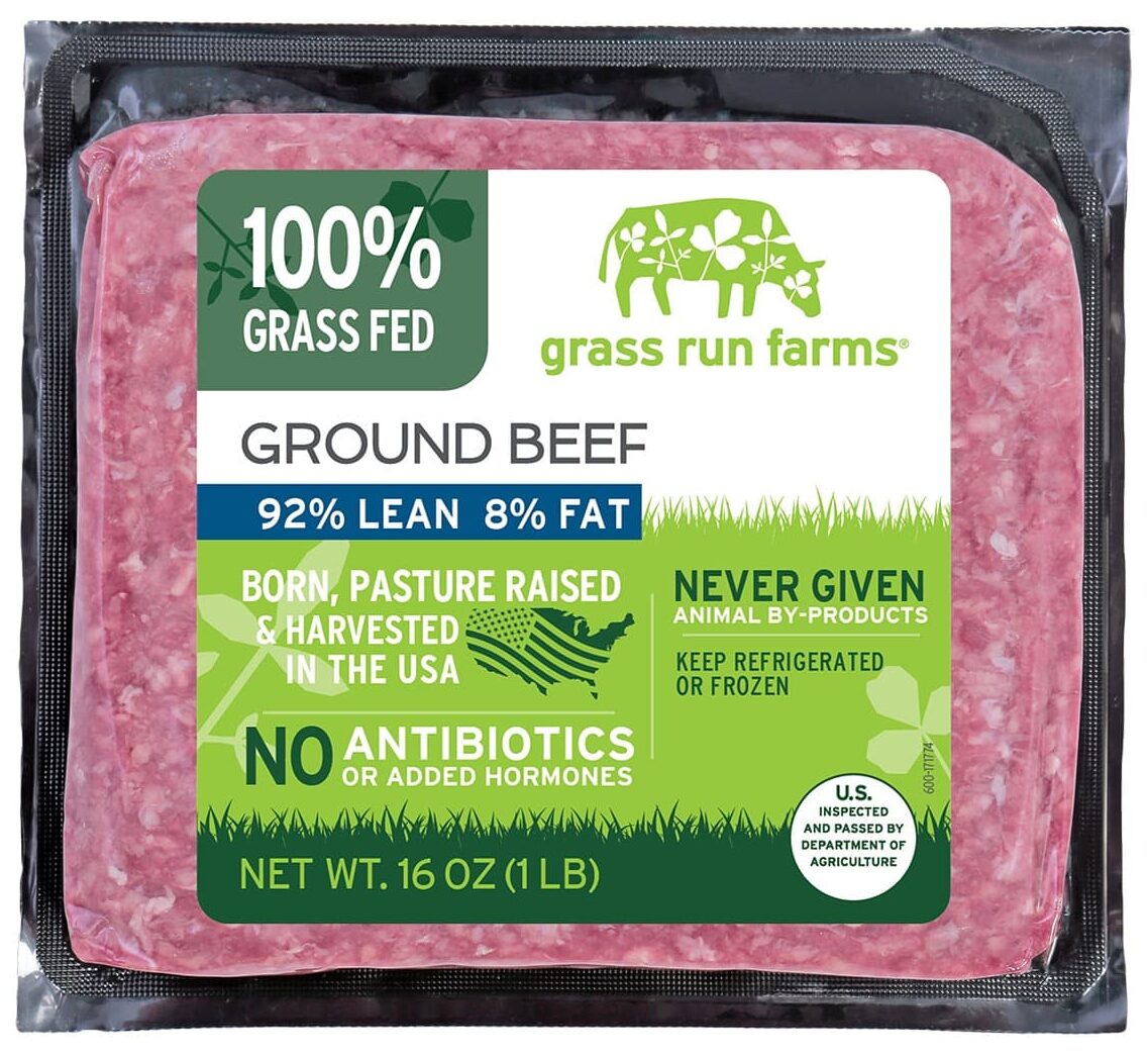 100% Grass Fed Ground Beef (92% Lean 8% Fat)