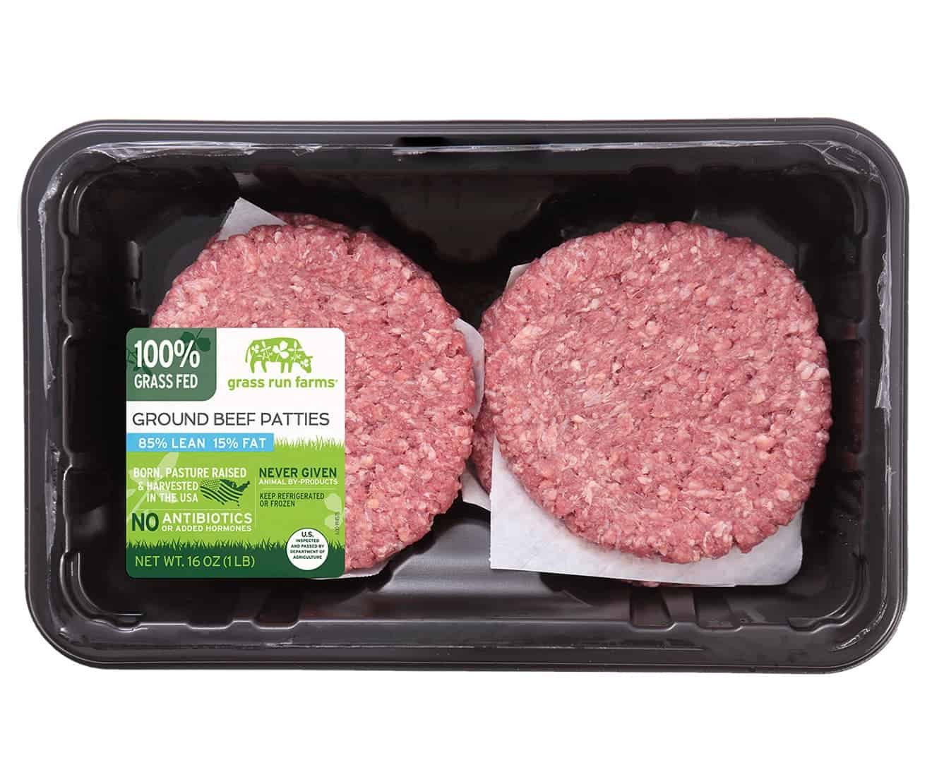 100% Grass Fed Ground Beef Patties (85% Lean 15% Fat)