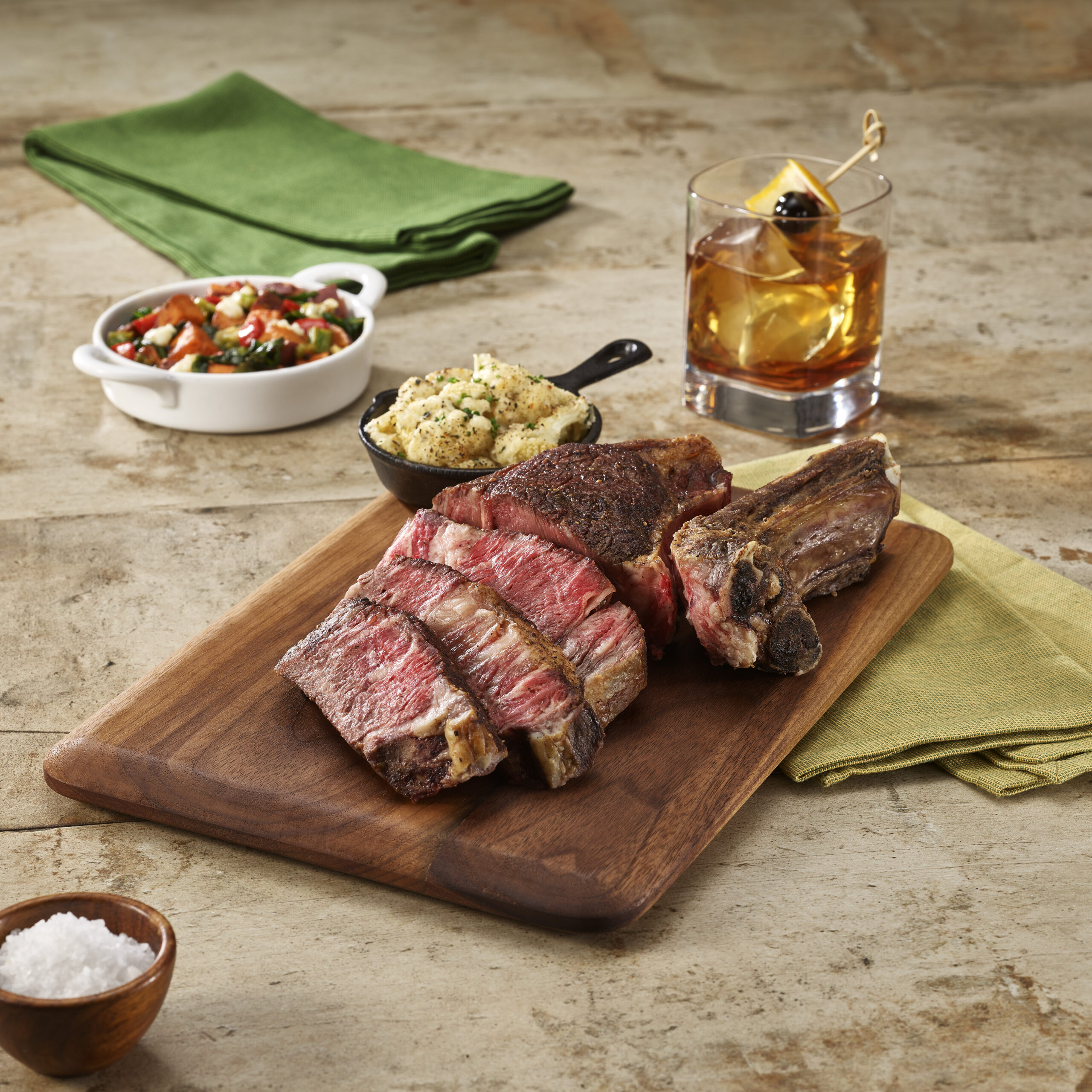 Grass Run Farms Bone-In Ribeye With Cauliflower Gratin