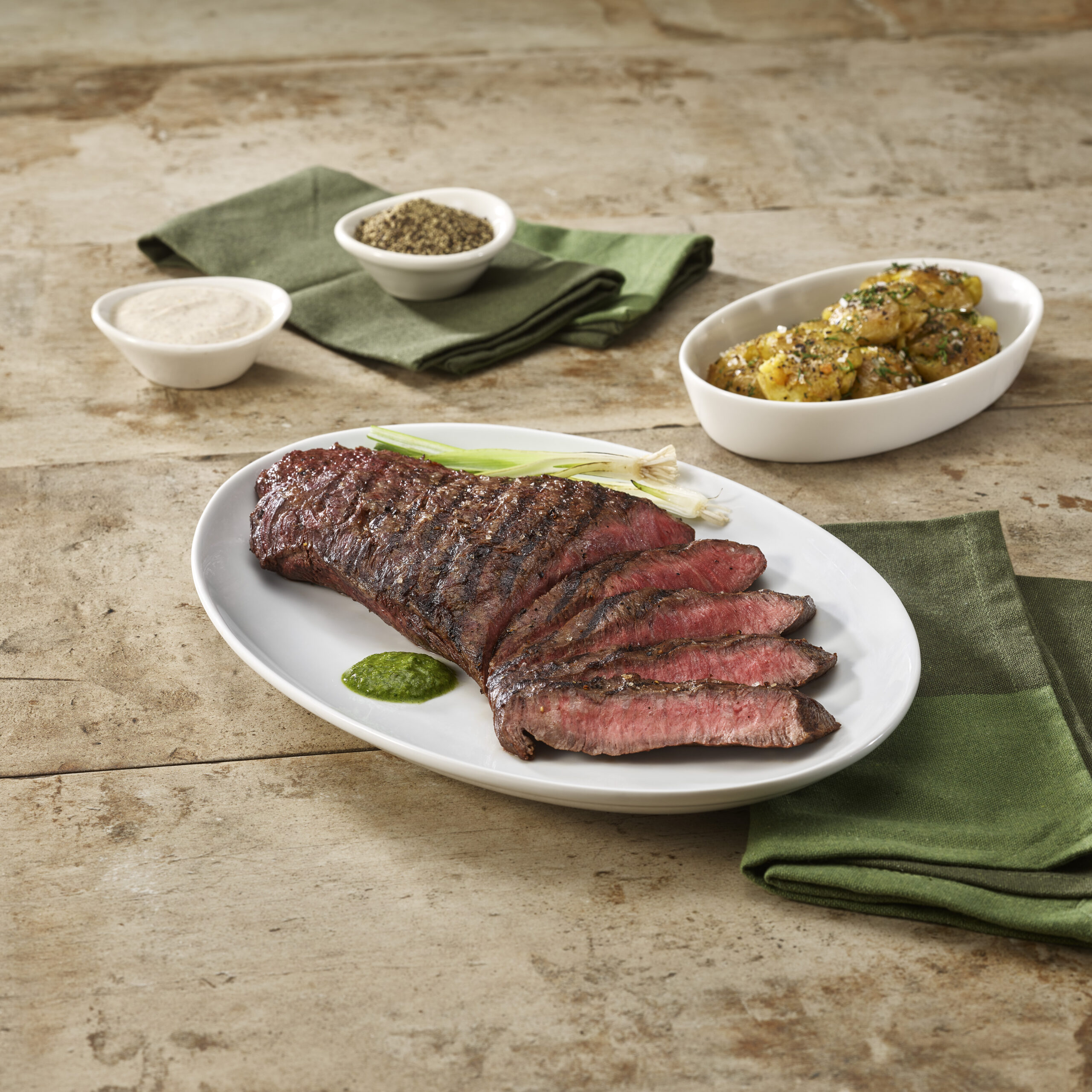 GRASS RUN FARMS FLATIRON FILET WITH MEDITERRANEAN HARISSA
