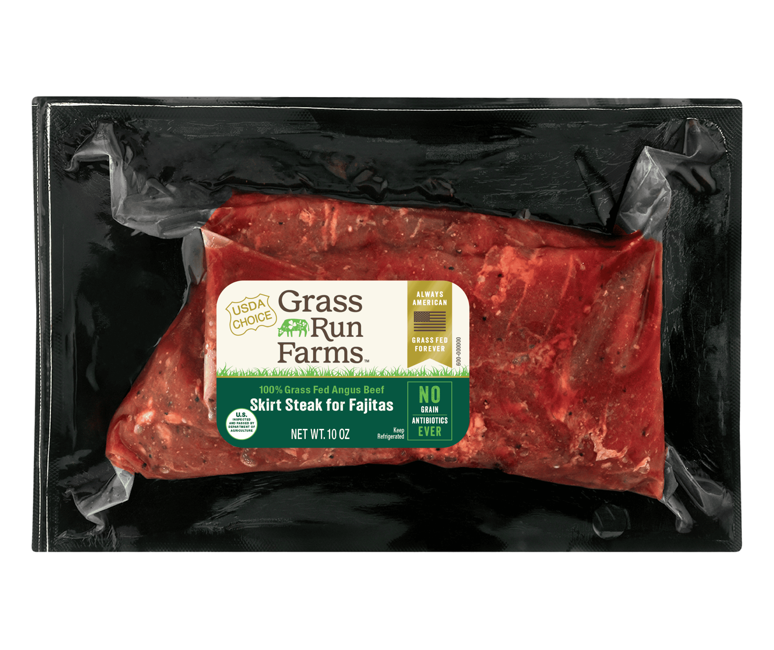 100% Grass Fed Angus Beef Skirt Steak for Fajitas