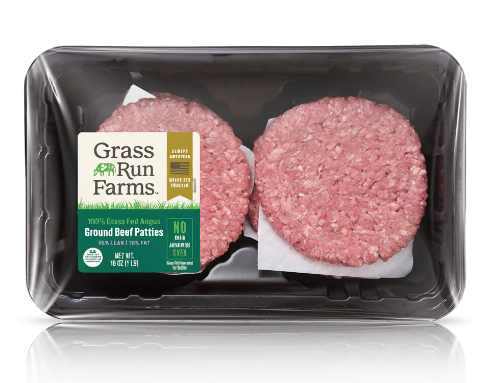 100% Grass Fed Ground Beef Patties (85% Lean 15% Fat) (Tray)